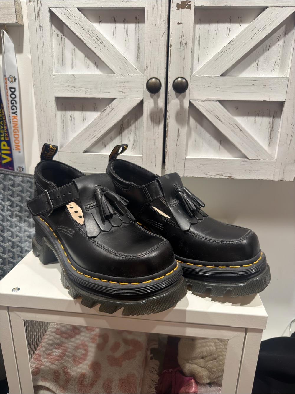 Dr. Martens Mary Jane Tassel Loafers Black Leather